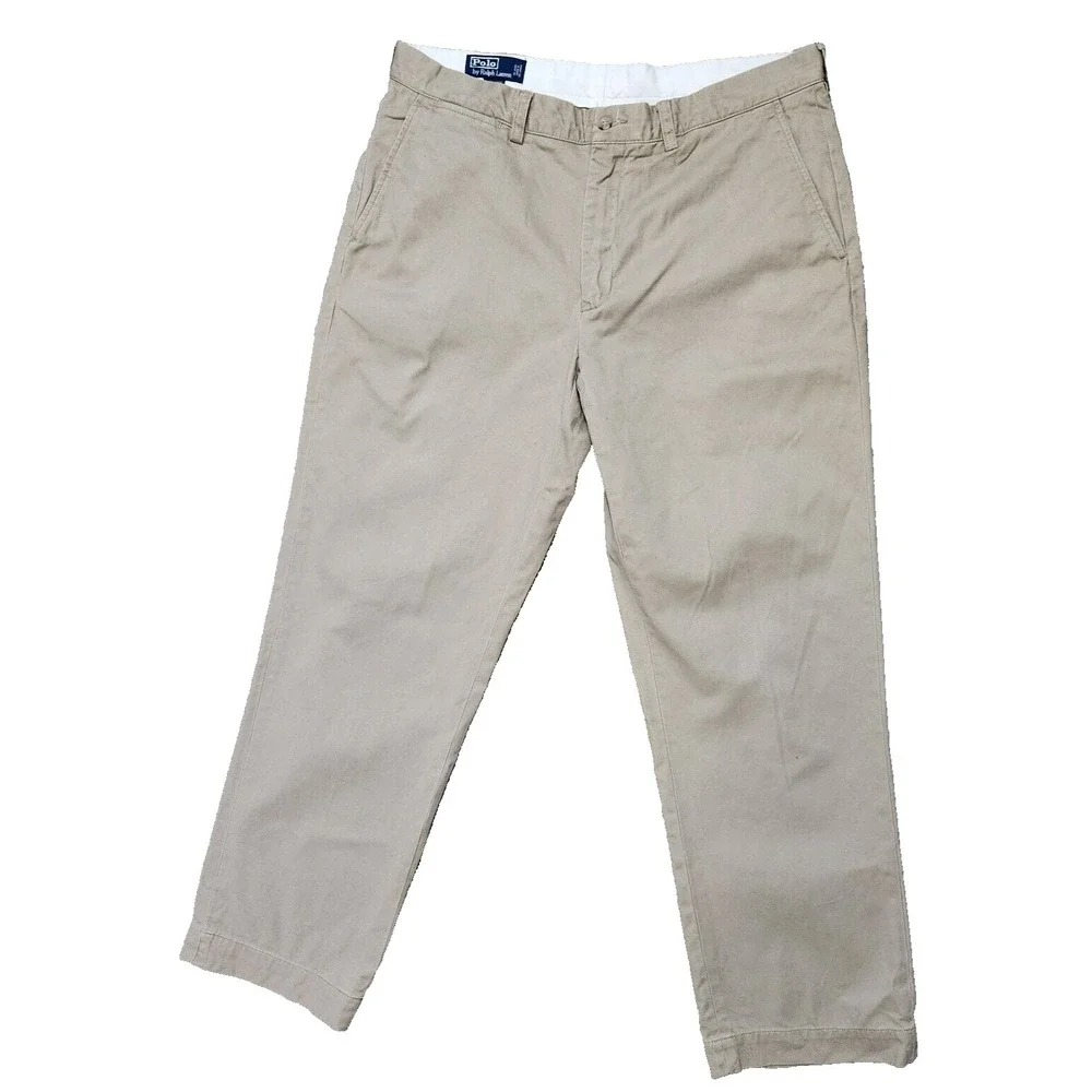 Polo Ralph Lauren Preston Pants Men's 36x32 Beige Straight Leg Chinos